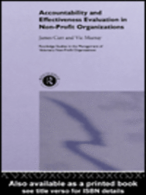 cover image of Accountability and Effectiveness Evaluation in Nonprofit Organizations